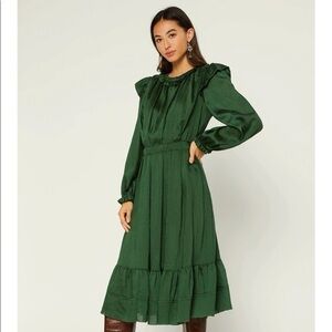 Current Air Forest Green Long Sleeve Dress